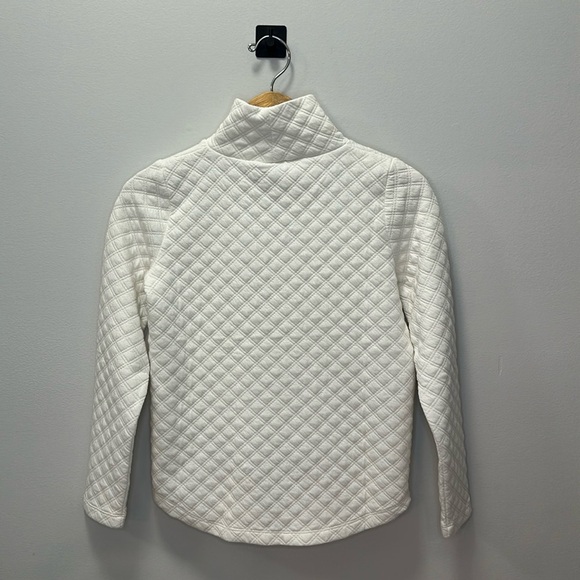 NWT! J.Crew Ivory quilted mock neck pullover - Picture 3 of 7